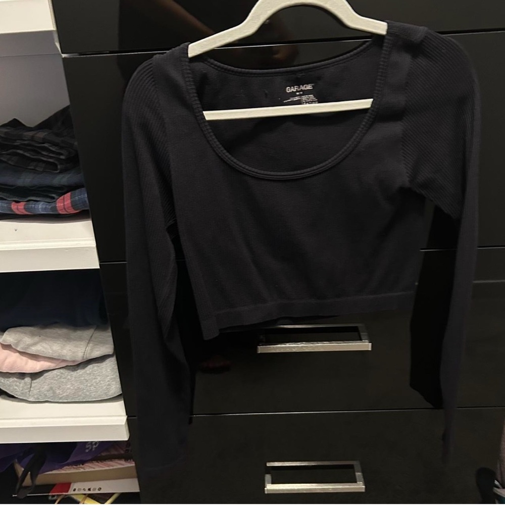 Garage Black Fitted Crop Bodysuit